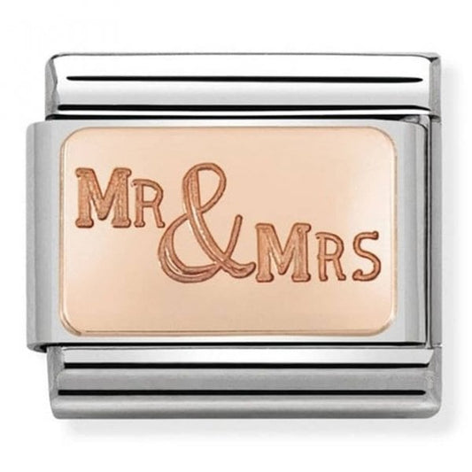 Classic Rose Gold Plates Mr and Mrs Charm