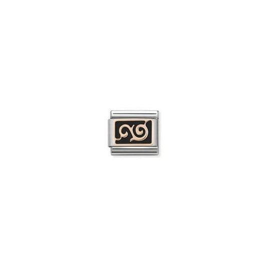 Rose Gold Black Swirl Charm