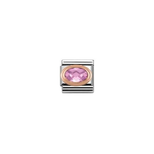 Classic Rose Gold Pink Faceted Cubic Zirconia Charm