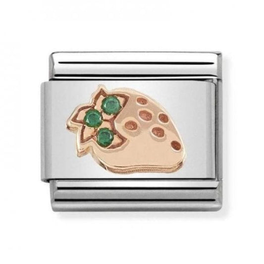 Strawberry CZ Rose Gold Charm