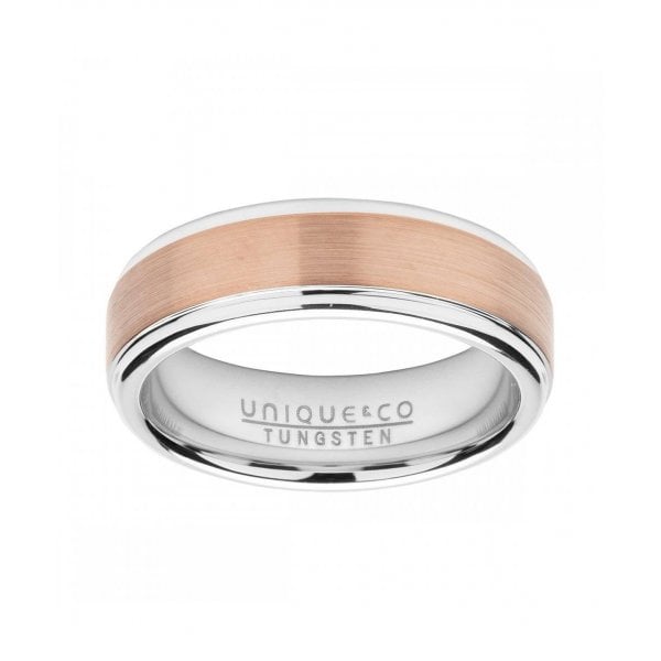 Gents Tungsten Ring Rose IP Plating - Size 64