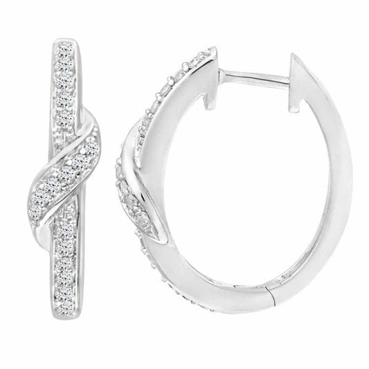 0.22ct Diamond, White Gold Earrings