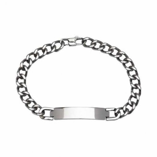 Stainless Steel Engravable I.D Curb Bracelet