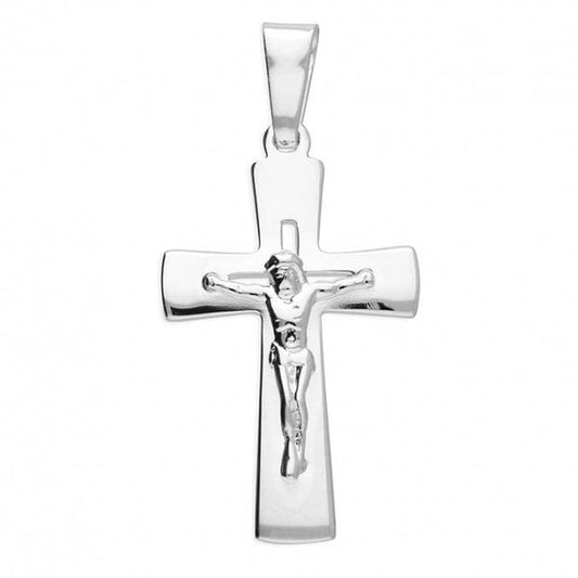 Sterling Silver Cross - Medium Plain Crucifix