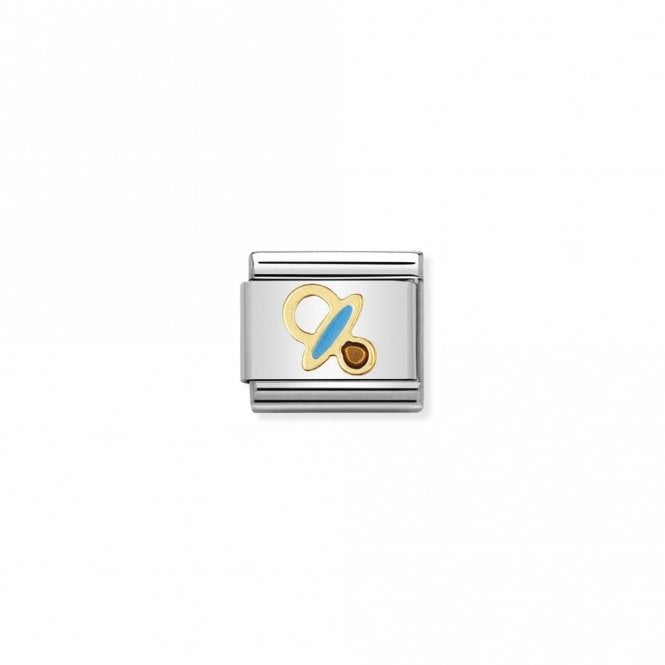 Gold Blue Pacifier Charm