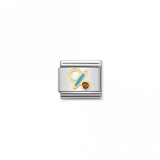 Gold Blue Pacifier Charm