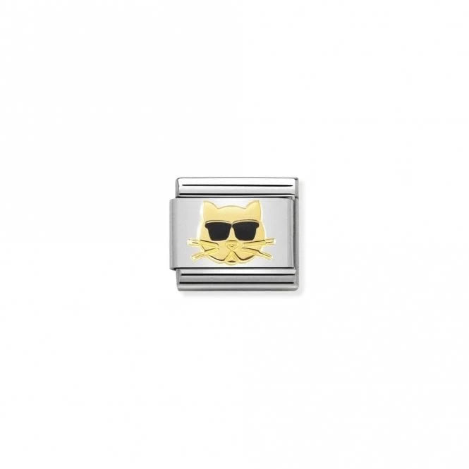 Yellow Gold Cat with Sunglasses Charm