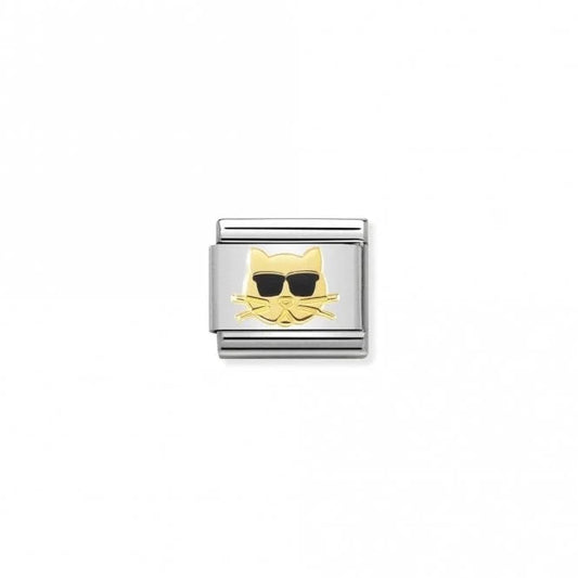 Yellow Gold Cat with Sunglasses Charm