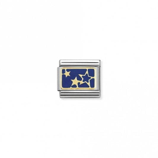 Yellow gold blue star plate