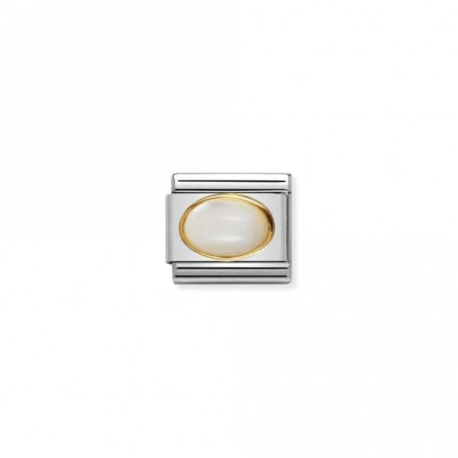 Composable Classic Oval Hard Stones 18k Mother Of Pearl Charm