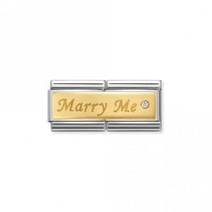 Gold Double Engraved Marry Me Charm