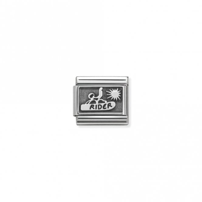 Silver Snow Rider Charm