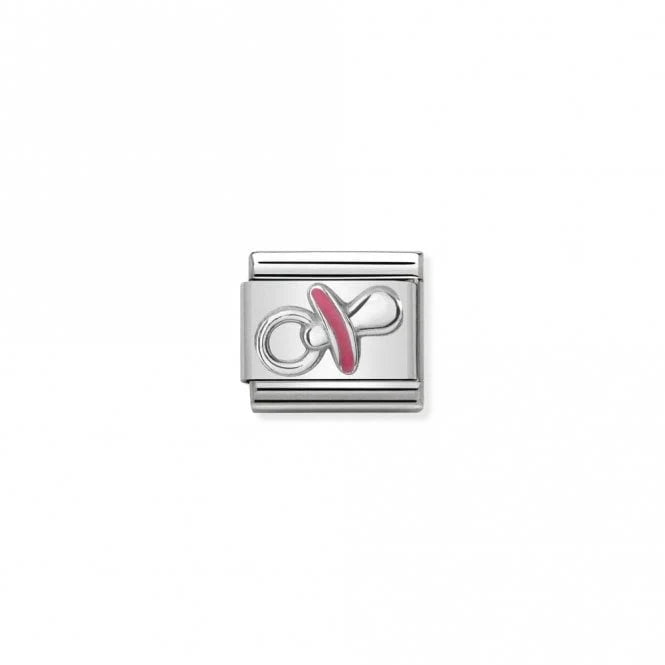 Classic Silver Dummy Pink Charm