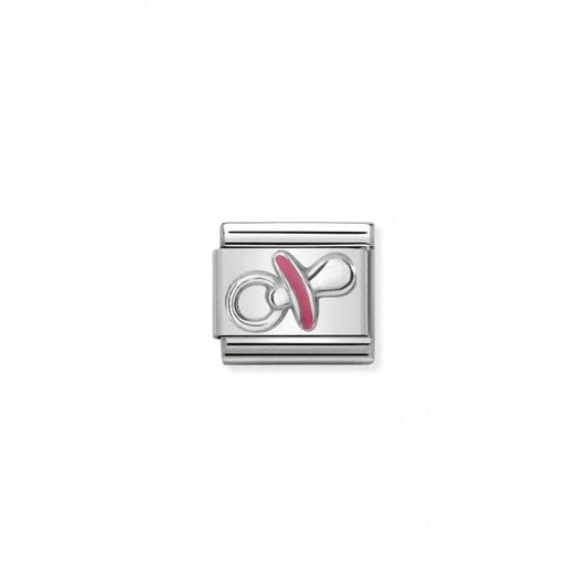 Classic Silver Dummy Pink Charm
