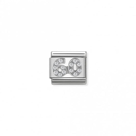 Sterling Silver CZ 60 Charm
