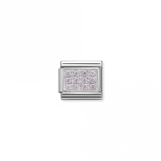 Classive Silvershine Pavé Pink CZ Charm