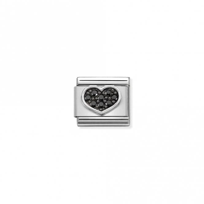 Black pavé set heart