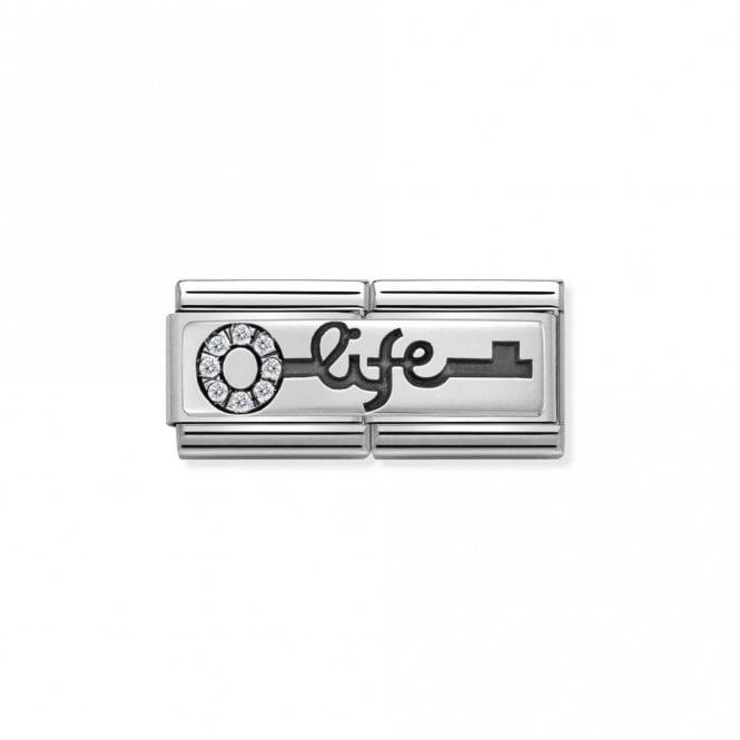 Classic Silver Double Link Life Key Charm