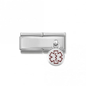 Silver Double Medical Alert Tag Charm
