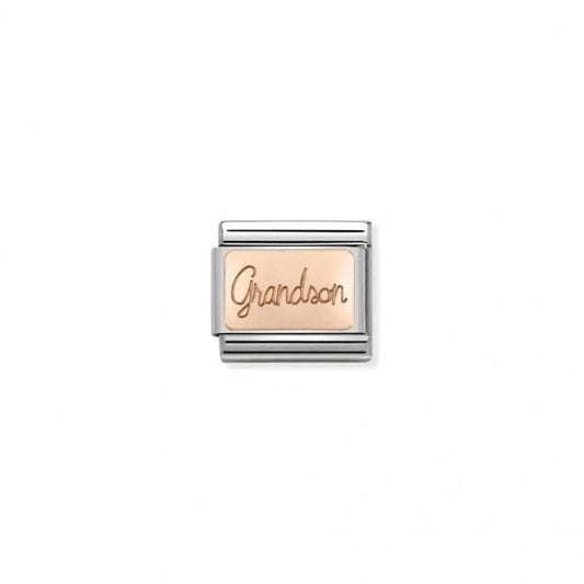 Rose Gold Grandson Charm