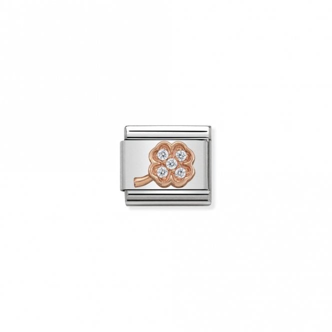 Classic Rose Gold Symbols Clover Charm
