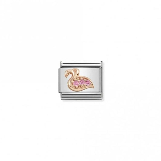 Classic Rose Gold CZ Flamingo Charm