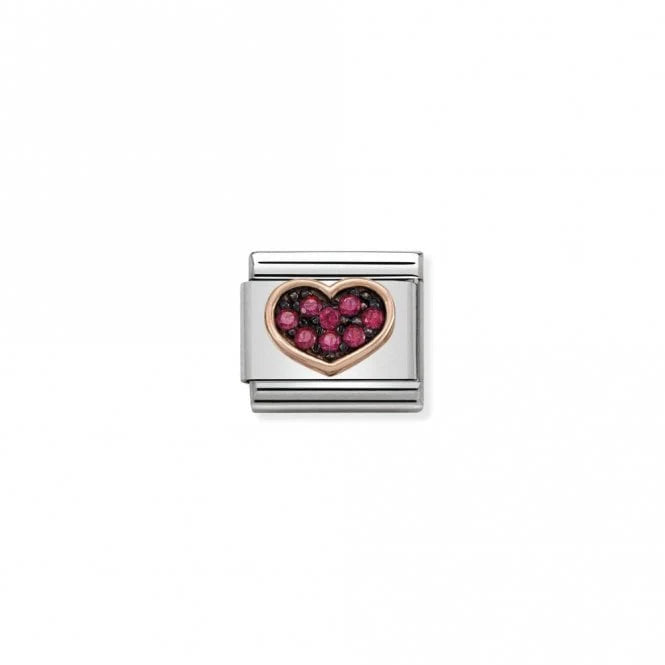Heart with Red Stones Charm