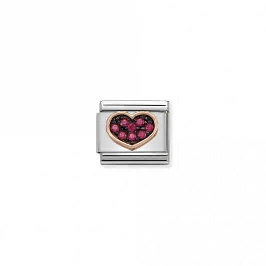 Heart with Red Stones Charm