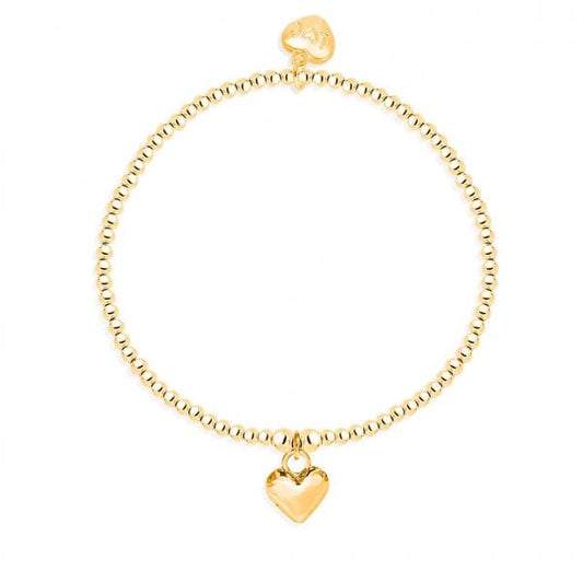 Polished puffed heart bracelet in gold