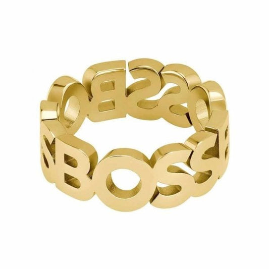 Gents Kassy Gold Plated Stainless Steel Ring Large