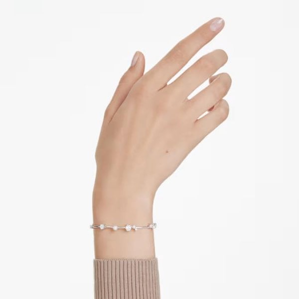 Constella Tennis bracelet, Crystal pearl, Rhodium