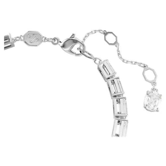 Matrix Tennis bracelet, Baguette, White, Rhodium
