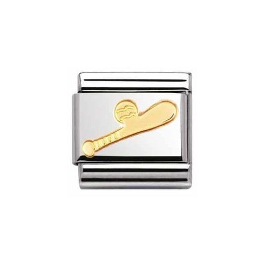 Gold Baseball Bat Charm