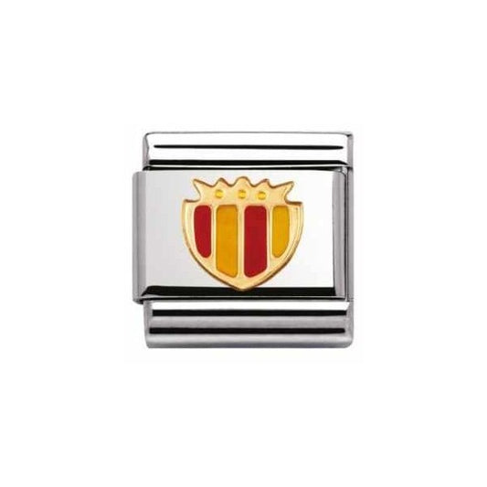 Gold Charm YELLOW-RED Shield Charm