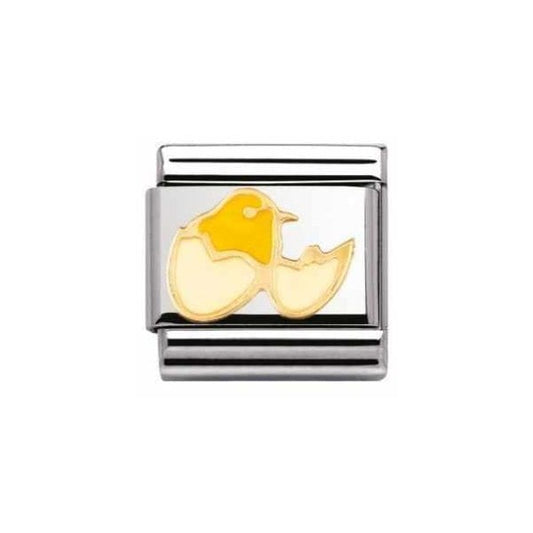 Classic Gold Enamel Chick Egg Charm