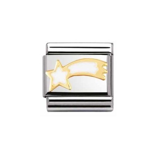 Gold White Shooting Star Charm