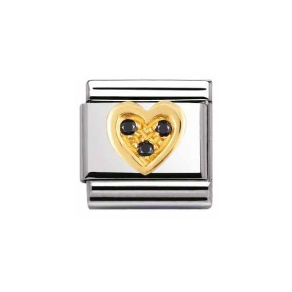 Black CZ Heart Charm