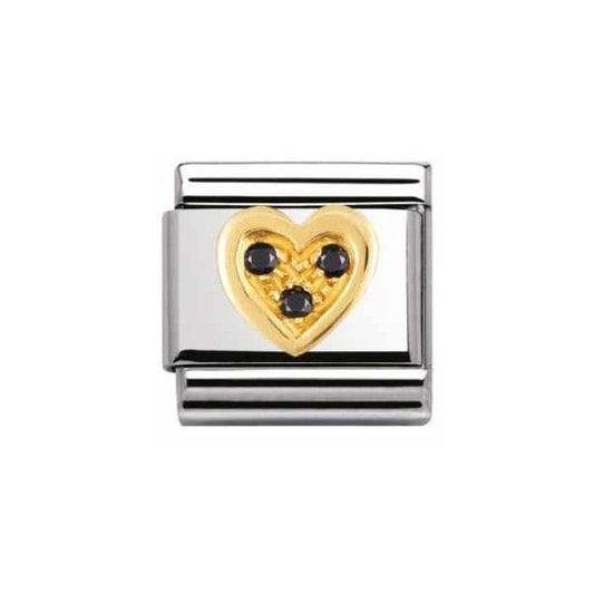 Black CZ Heart Charm