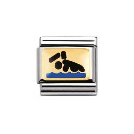 Gold Swimmer Charm