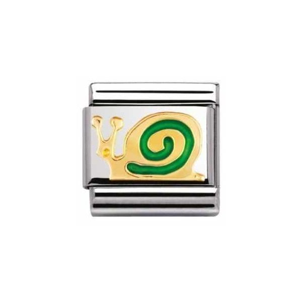 Gold and Green Snail Charm