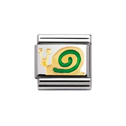 Gold and Green Snail Charm