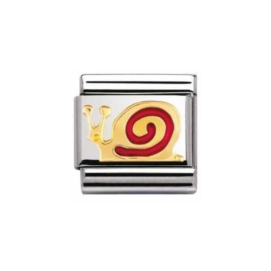 Gold and Red Snail Charm