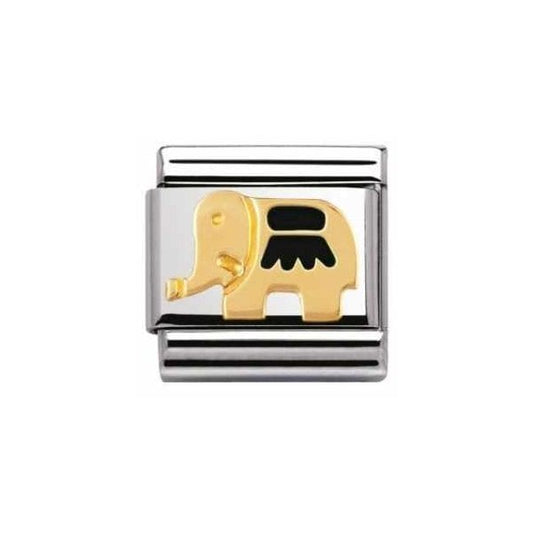 Gold and Black Elephant Charm
