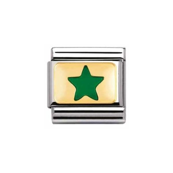 Gold Green Star Charm