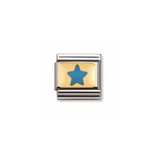 Gold and Light Blue Star Charm
