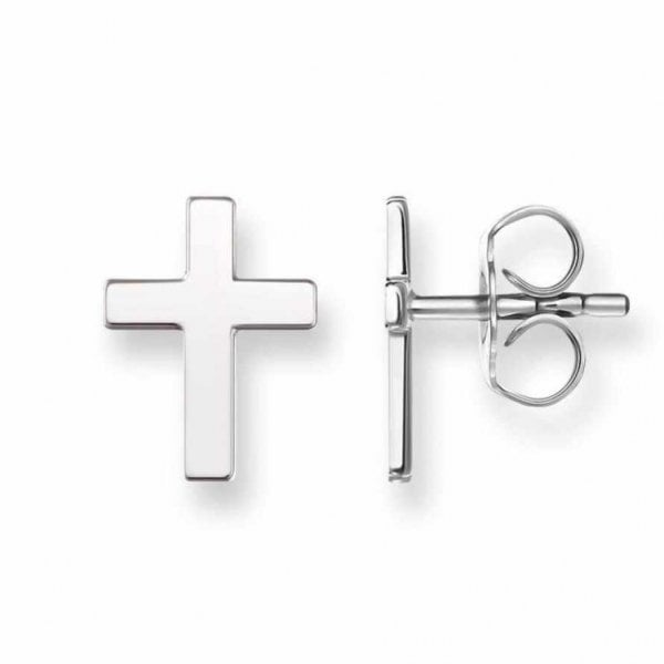 Silver Cross Stud Earrings