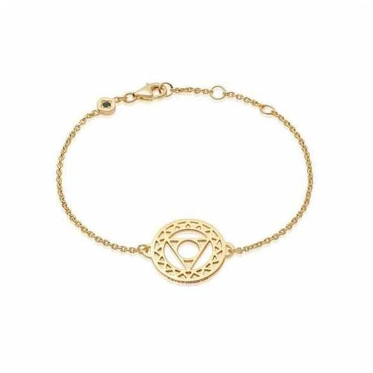 Yellow Gold Plated Throat Chakra Chain Bracelet