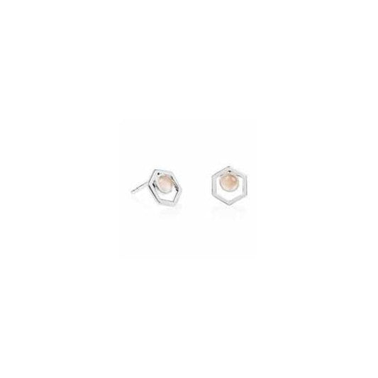 Rose Quartz Silver Earrings