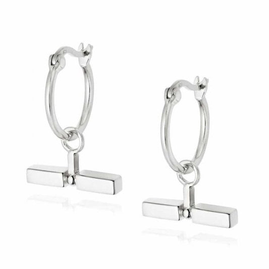 Stacked Sterling Silver T-Bar Hoops