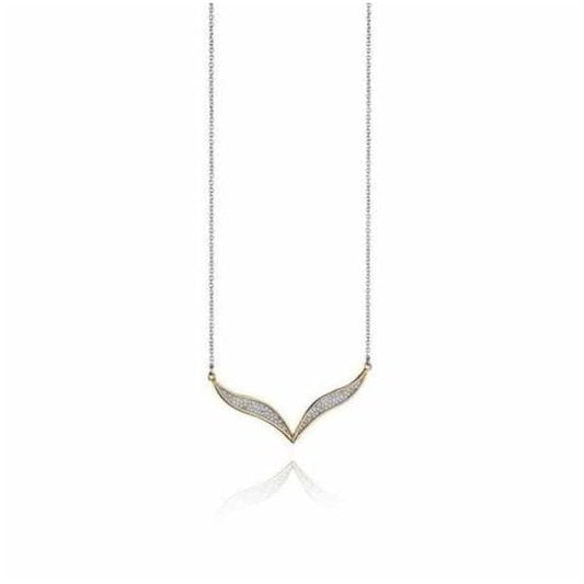 Gold Pave Wavy Necklace